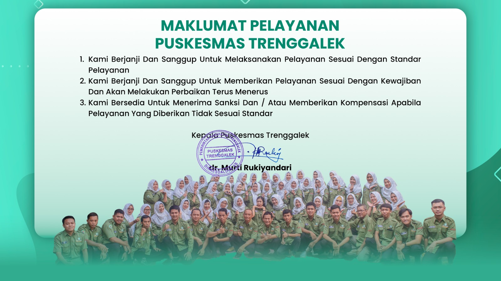 Maklumat Pelayanan Puskesmas Pogalan Kabupaten Trenggalek